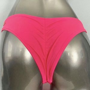 Victorias Secret Nwt VS Bright Pink Ruched Back Sexy Itsy Swim Bikini Bottom